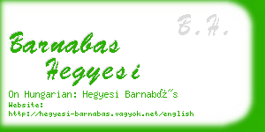 barnabas hegyesi business card